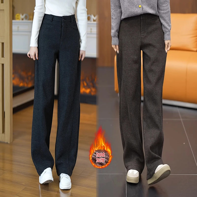 羊毛呢香蕉裤女秋冬季加绒