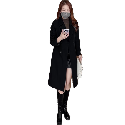 加绒加厚风衣外套女秋冬季