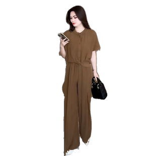 时尚洋气套装女装夏季薄款2026新款韩版休闲宽松短袖阔腿裤两件套