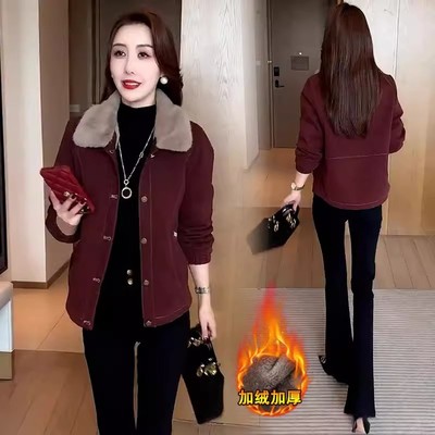 加绒加厚外套女冬季时尚休闲