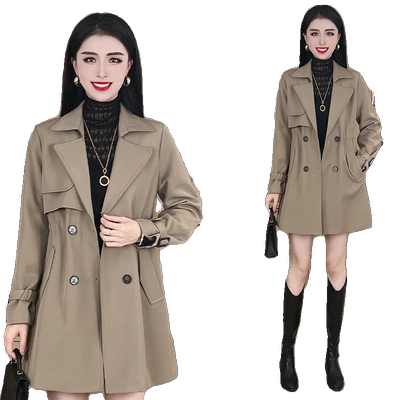 风衣外套女中长款加绒加厚