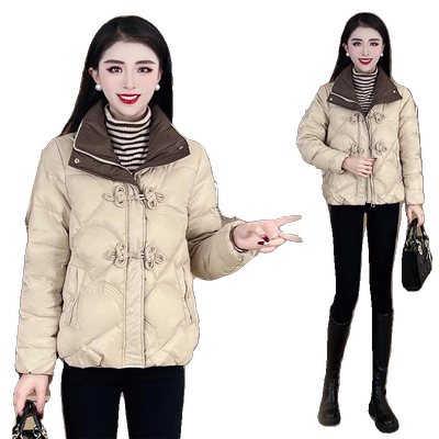 轻薄羽绒棉服女士冬季短款
