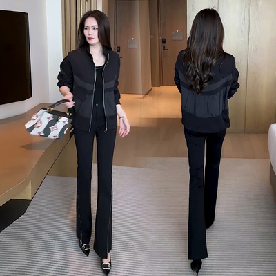 黑色休闲外套女春秋款