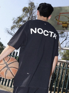 美式复古Nocta印花短袖T恤男潮情侣纯棉半袖圆领宽松运动休闲体恤