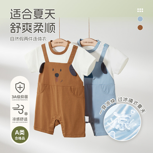 商場同款 兒童假兩件背帶褲 男童女童可愛背帶褲 拉比2025春夏新款