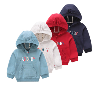 拉比童装春装2021宝宝连帽外套休闲百搭男女童卫衣薄上衣商场同款
