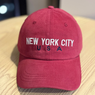 美式新款刺绣字母磨毛棉棒球帽子女秋季宝蓝色显脸小时尚鸭舌帽男