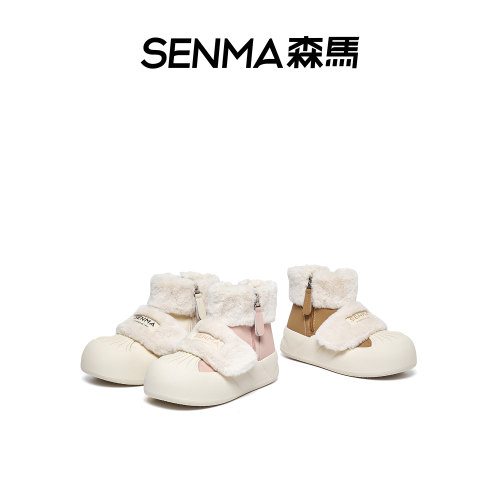 SENMA/森马毛毛鞋厚底冬高帮时尚
