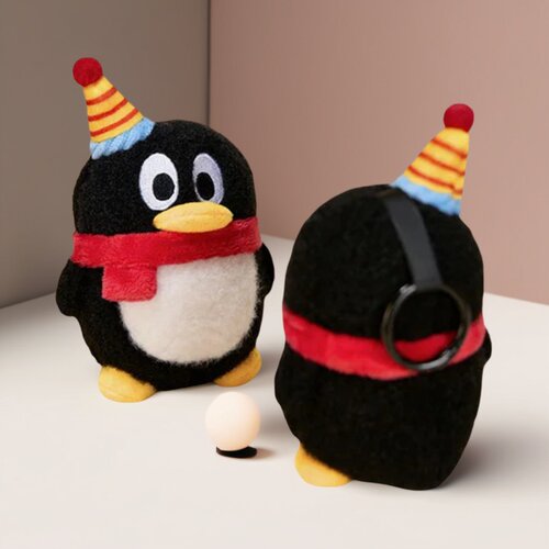 QQ生日鹅13cm毛绒钥匙扣礼物