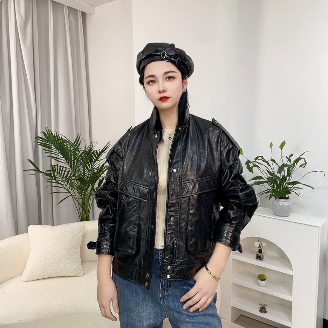 2025新款真皮皮衣女士短款绵羊皮夹克外套春秋机车风真皮皮衣外套