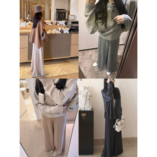 店铺bao款 摆针织长裤 私服人手一条 宽松大裤 极简从绒 Zearzz