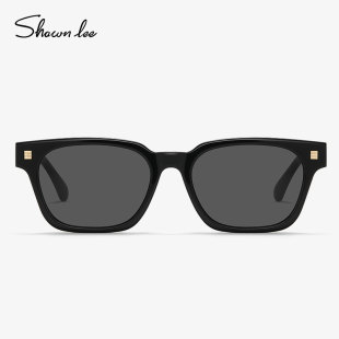 Shawnlee李晨同款时尚墨镜男黑色方框防紫外线太阳镜女高级感简约