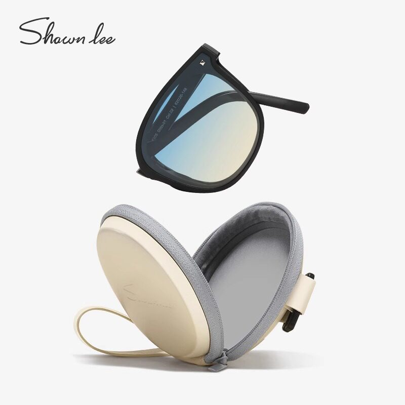 Shawnlee新款折叠墨镜女高级感送收纳盒防晒超轻偏光太阳镜男