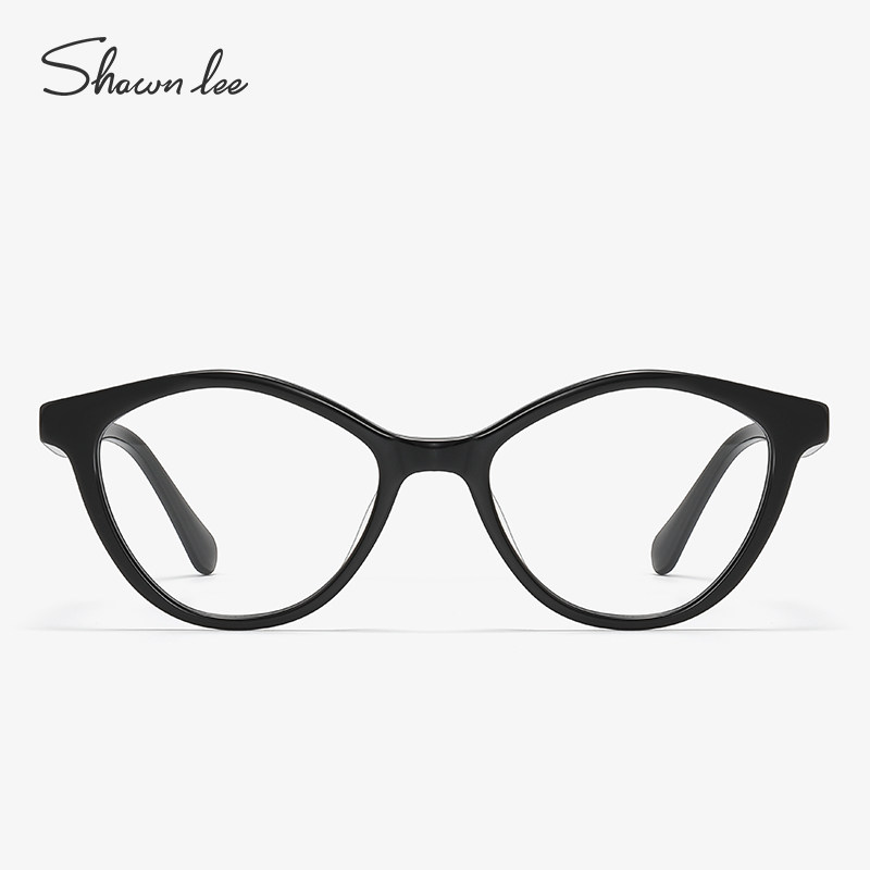 Shawnlee复古猫眼眼镜框近视眼镜女欧美风素颜黑框眼睛架平光镜