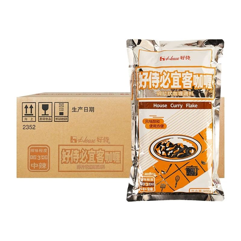 好侍必宜客咖喱中辣900g*20袋碎片状咖喱蛋包饭日式便当简餐整箱图片