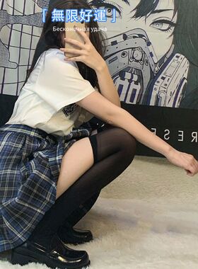 3种厚度-日系jk过膝袜薄款压力显瘦长筒黑白色丝袜高筒袜女学生夏