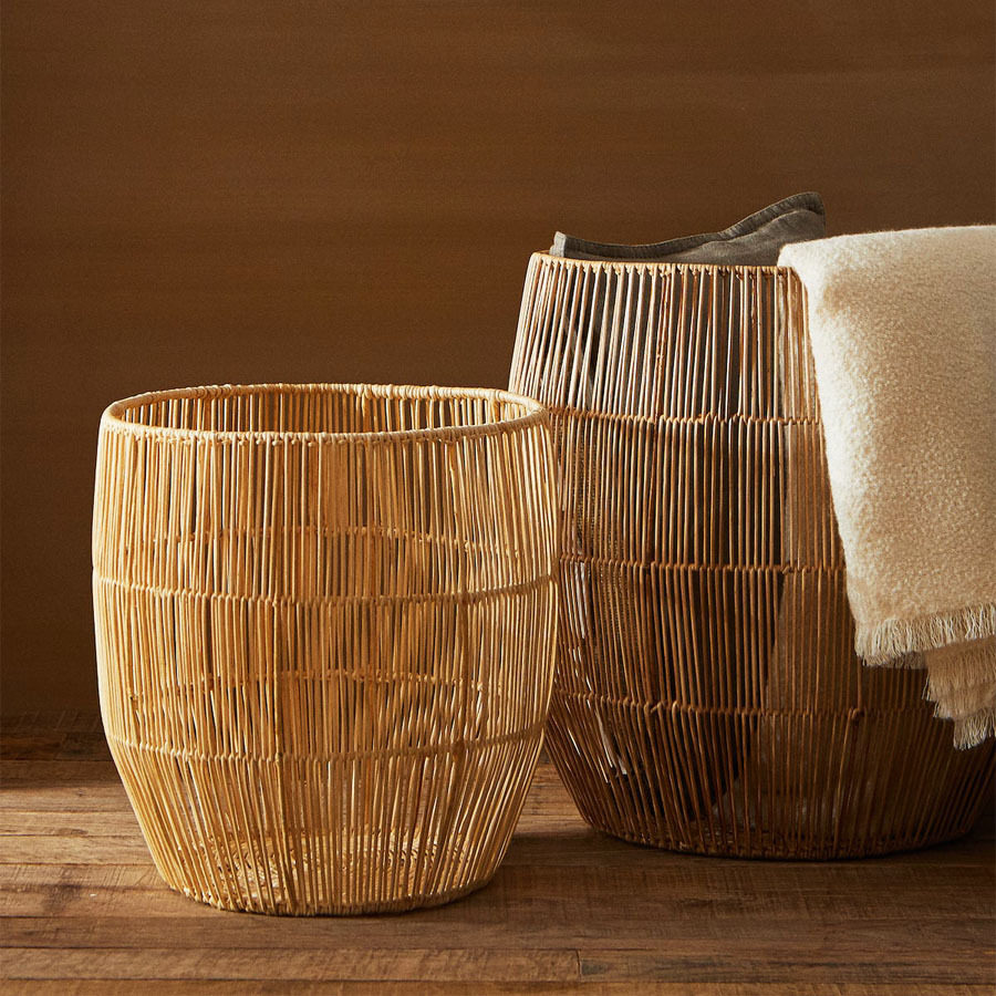 ins北欧脏衣服玩具收纳篮子铁框藤编脏衣篓手工编织脏衣篮脏衣桶,家居饰品,壁饰,淘宝优惠券,粉丝福利购,淘宝优惠卷