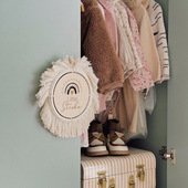 ins北欧风木质彩虹面板流苏挂饰儿童房装 饰挂件宝宝拍照摄影道具