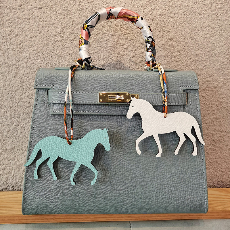 h家小马挂件 真皮小马包包配饰铂金包菜篮子适用于爱马仕包包挂饰