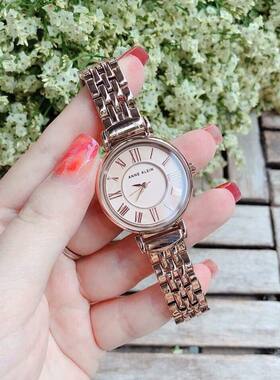 代购正品Anne Klein女表简约时尚小众复古玫瑰金石英手表2158RGRG