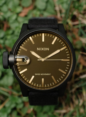 正品Nixon尼克松男表Chronicle Sniper Ti简约黑色帆布个性手表