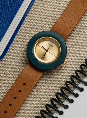 正品TIMEX天美时复古手表简约轻奢小众女表皮带石英表TW2T92800VQ