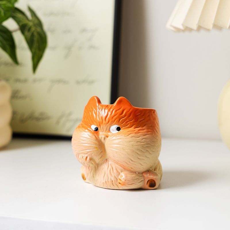 多肉花盆陶瓷创意卡通可爱手绘透气简约动物造型复古个性肉肉花盆