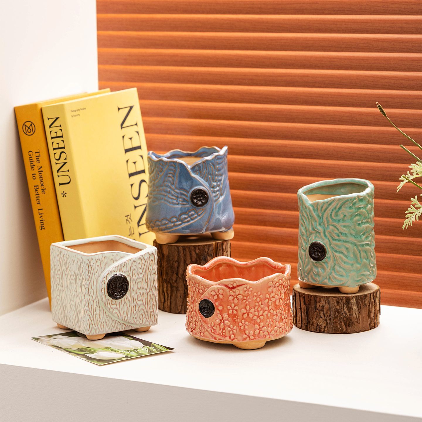 多肉花盆陶瓷简约室内桌面装饰透气有孔精美高颜值创意个性造型