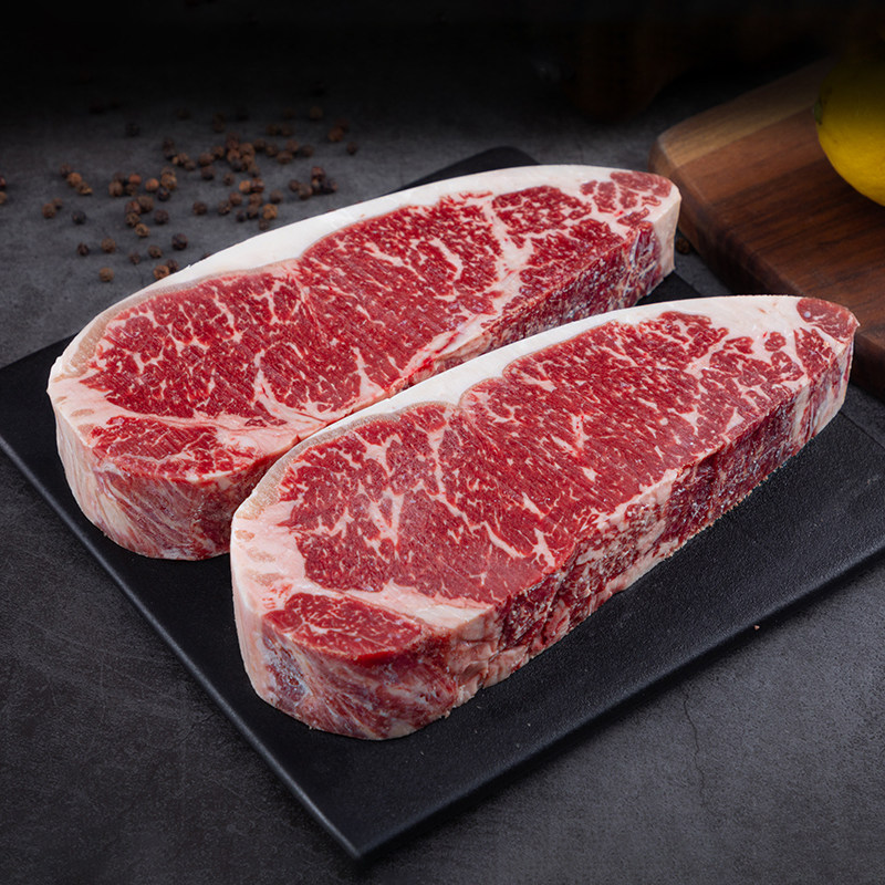 熊哥严选-厚切谷饲安格斯M3牛扒+西冷牛排原切澳洲雪花牛肉750g