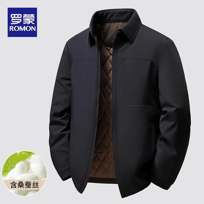 【含桑蚕丝】罗蒙轻薄棉衣男商务休闲保暖棉服中老年爸爸棉袄外套