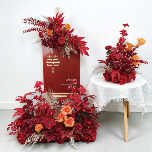 婚礼订婚宴挂花路引花仿真地排花