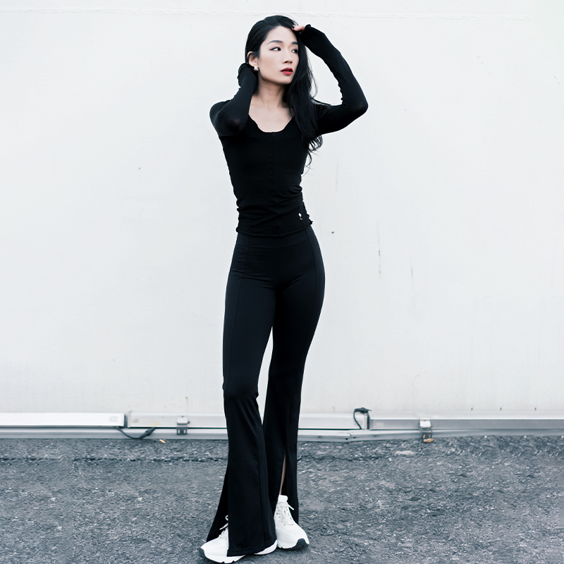 诗意花朵现代舞贝嫂裤