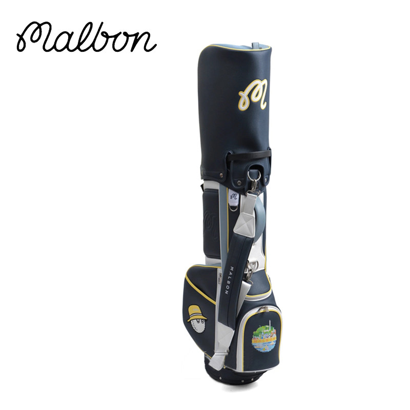 韩国MALBON高尔夫球包23秋男女款潮流标志配色轻便支架球包PU防水