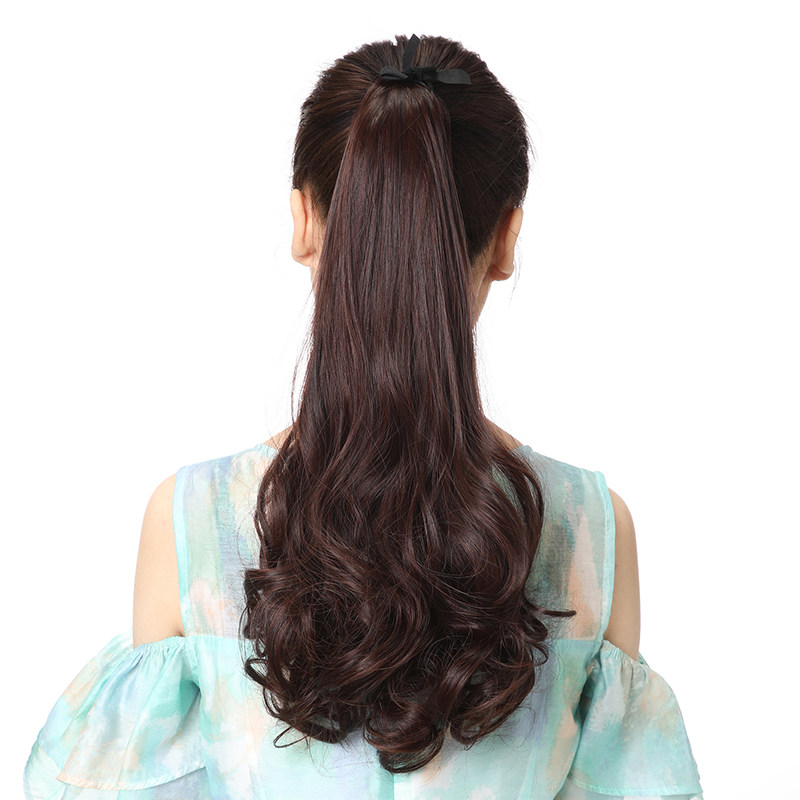 假发女梨花卷马尾绑带式大波浪马尾辫假发马尾长卷发梨花烫假发片