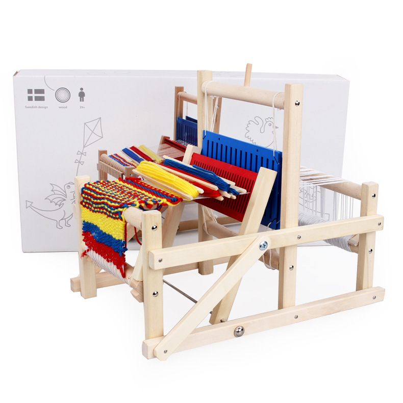 木制儿童迷你手工diy织布机纺编织机幼儿园蒙氏早教教具益智玩具