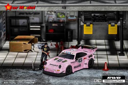 Star Model 1/64 RWB930 GT Hoonigan 43# 粉色 合金汽车模型