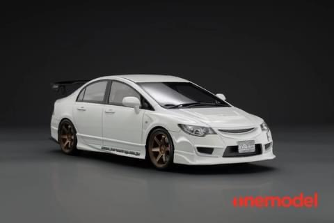 Onemodel 1/18 本田 Civic Type-R FD2 JS RACING 仿真汽车模型