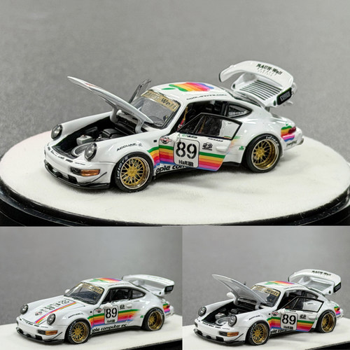 PGM 1:64 保时捷 RWB964 白苹果 合金仿真汽车模型