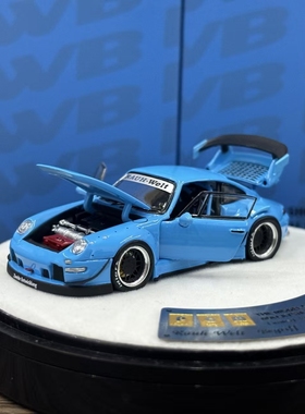PGM 1:64 保时捷 RWB993 蓝色 马来西亚会展版 仿真汽车模型
