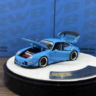 PGM 1:64 保时捷 RWB993 蓝色 马来西亚会展版 仿真汽车模型