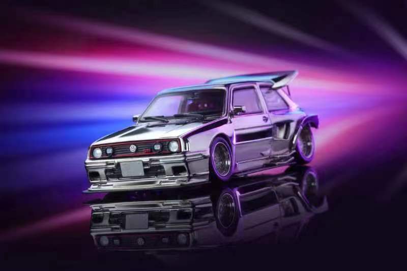 Liberty 1:64 大众 VW MK2 K.S宽体低趴改装版 合金仿真汽车模型