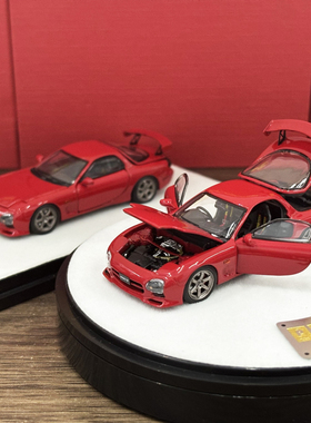 PGM 1:64 马自达 Mazda RX7 红色 合金全开 仿真汽车模型