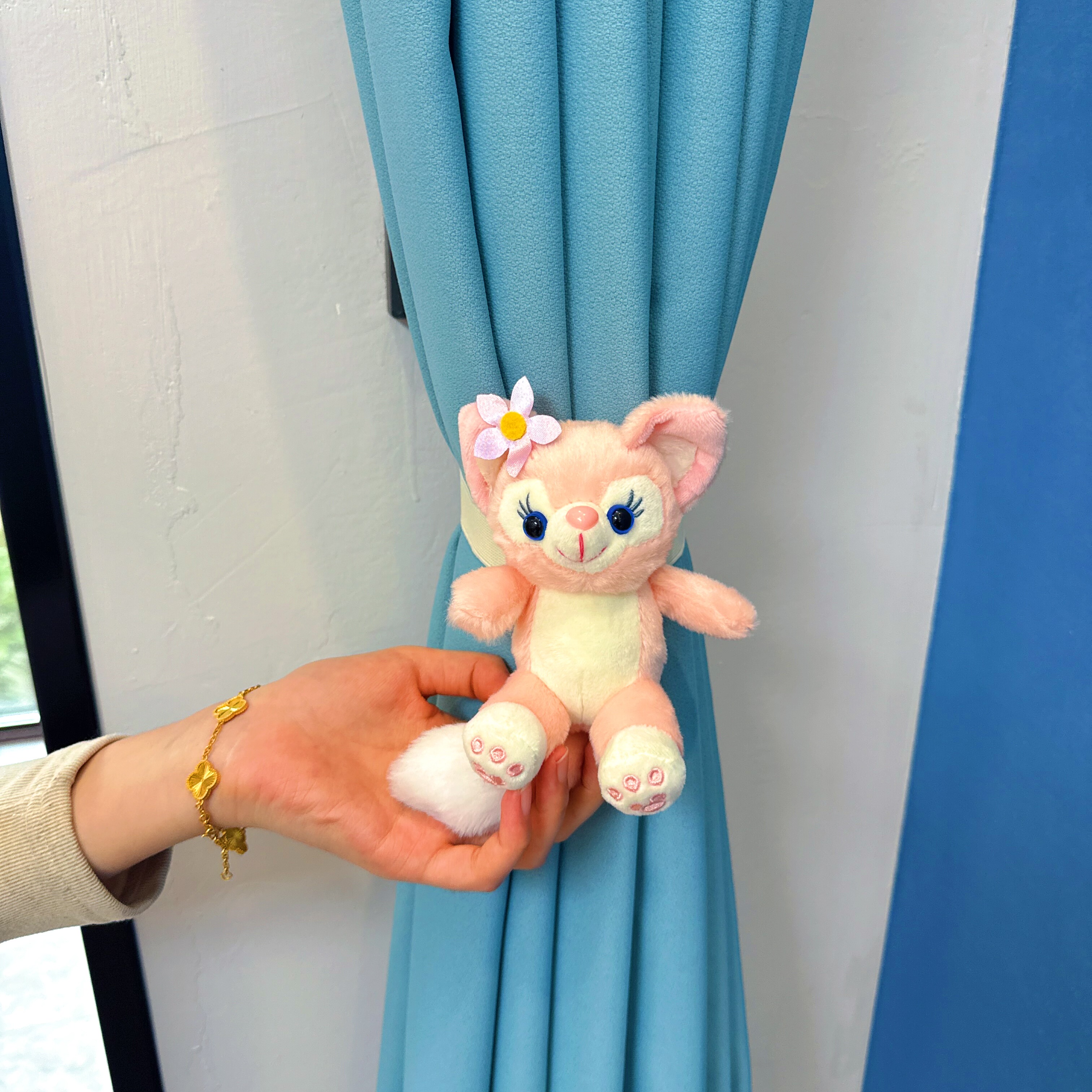 玲娜贝儿卡通窗帘绑带简约儿童房扎束带玩偶固定绑绳创意扣环挂饰