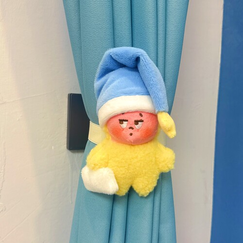 可爱星星人窗帘绑带毛绒窗帘扣环窗帘绑绳窗帘装饰品窗帘绑带