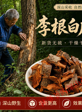 深山野生李根白皮500g正品中药材