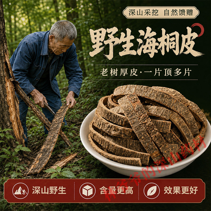 深山野生海桐皮500g正品中药材精选楤木 钉铜皮 鼓铜皮 丁皮 刺通