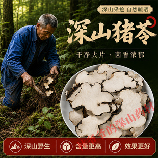 深山野生猪苓500g正品中药材猪苓朱苓猪苓汤原料大片另售茯苓白术