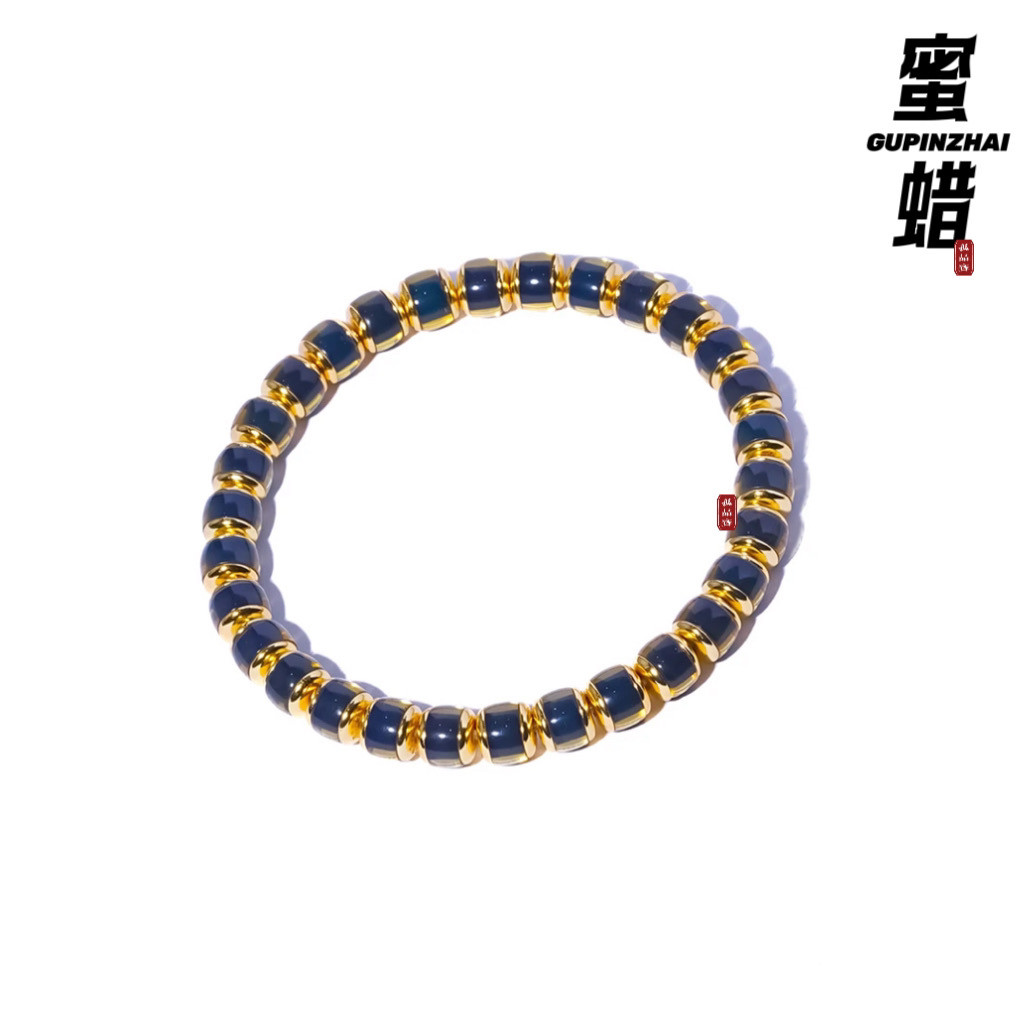 蓝珀琥珀蜜蜡手串精品珠宝文玩