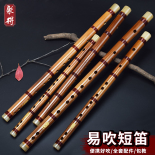 苦竹一节古风短笛随身竹笛儿童C成人D初学E专业F横笛G调小乐器