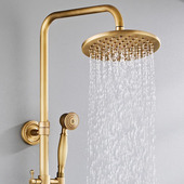 仿古铜水龙头全铜分水器淋浴管支架花洒头手持喷头顶喷头花洒配件